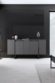 Conjunto de Mobiliário de Sala Luxe – Nogueira e Preto – Console 160x3