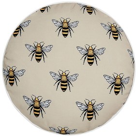 Conjunto de 2 almofadas decorativas de jardim com padrão de abelhas creme ⌀ 40 cm CANNETO Beliani