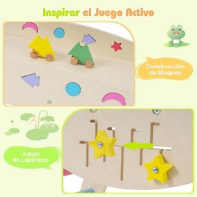 Conjunto triangular 7 em 1 de escalada para crianças pequenas com rampa, escada e arco Conjunto Montessori em madeira Multicolor