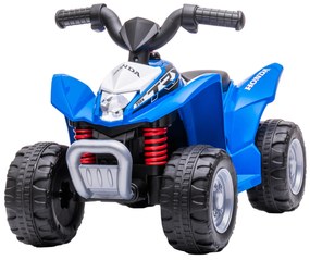 AIYAPLAY Quadriciclo Elétrico HONDA para Crianças de 18-36 Meses Quadriciclo Elétrico Infantil a Bateria 6V com Faróis LED Buzina Velocidade de 2,8km/h e Avance 65,5x35,5x43,5cm Azul