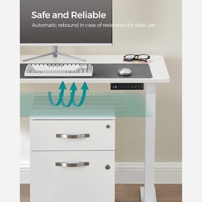 Estrutura Secretária regulável em altura sem tampo com motor duplo 60 x (107,5-175) x (69-115) cm Branco
