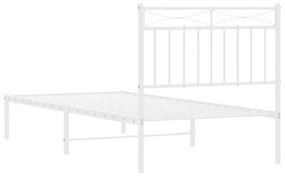 Estrutura de cama com cabeceira 90x190 cm metal branco