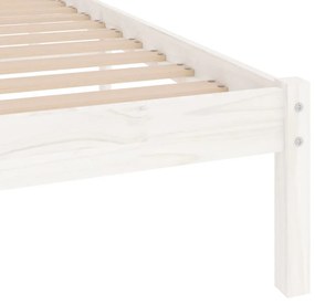 Estrutura de cama 90x200 cm pinho maciço branco