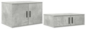 Cama de Armazenamento Cinza Concreto 75x190 cm