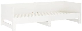 Estrutura sofá-cama de puxar 2x(80x200) cm pinho maciço branco