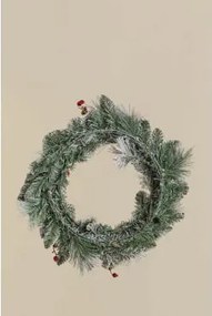 Corona Decorativa De Natal Ø60 Cm Com Luzes Led Gaela Erva Verde - Sklum