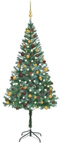 Árvore de Natal artificial com luzes LED/bolas/pinhas 180 cm