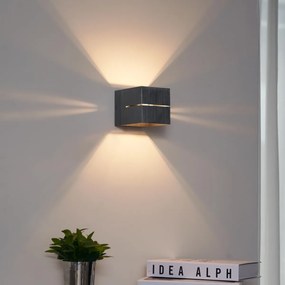 Candeeiro de parede moderno cor de chumbo com efeito de luz - Transfer Groove