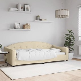 vidaXL Sofá-cama 90x200 cm tecido cor creme