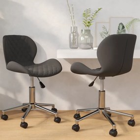 vidaXL Cadeiras de jantar giratórias 2 pcs veludo cinzento-escuro