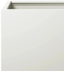 Vaso/floreira de jardim 40x40x40 cm aço branco