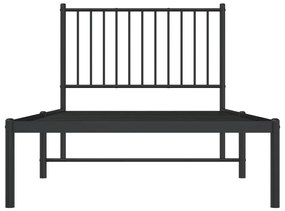 Estrutura de cama com cabeceira 90x190 cm metal preto