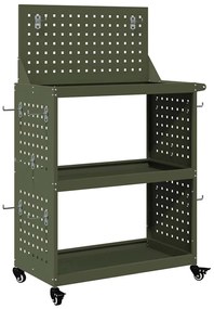 Carro de Ferramentas Verde-oliva 65 x 35 x 111 cm