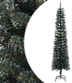 345187 vidaXL Árvore de Natal artificial fina com suporte 240 cm PVC verde