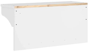 Cabide de parede Branco 87x30x42 cm Pinho de madeira maciça