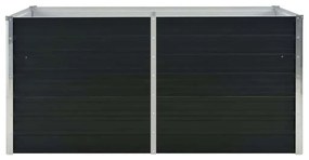 Canteiro jardim elevado 160x80x77 cm aço galvanizado antracite