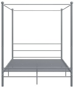 Estrutura de cama com dossel 160x200 cm metal cinzento