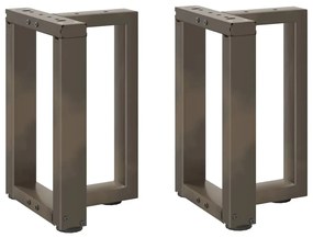 vidaXL Pés para mesa de centro em forma de T, 2 peças, preto, 38x25x(42-43) cm, aço
