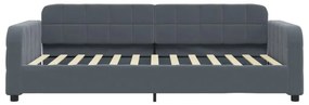 Sofá-cama c/ gavetão e gavetas 80x200 cm veludo cinzento-escuro