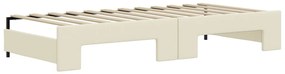 Sofá-cama c/ gavetão e gavetas 90x200 cm couro artif. cor creme