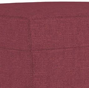 Poltrona com apoio de pés 60 cm tecido vermelho tinto