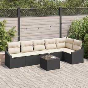 Conjunto de Jantar para Jardim com 6 Peças e Almofadas em Rattan Poly