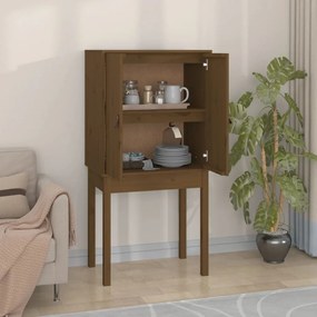 821747 vidaXL Aparador alto 60x40x120 cm madeira de pinho maciça castanho mel
