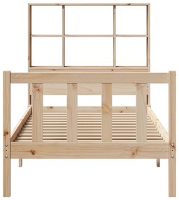 Cama com estante sem colchão 90x200 cm pinho maciço