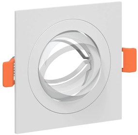 Holofotes Embutidos 24 pcs Quadrados GU10 Brancos 91x91 mm