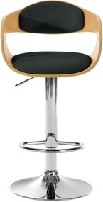 Banco de bar Kingston em couro sintético 50 x 88-102 x 48 cm Natural + Preto