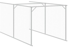 Casota para cães com telhado aço galvanizado cinzento-claro