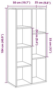 Estante 50x25x104 cm madeira velha