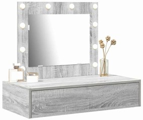 Mesa de Toucador Suspensa com Luzes de LED Cinza Sonoma