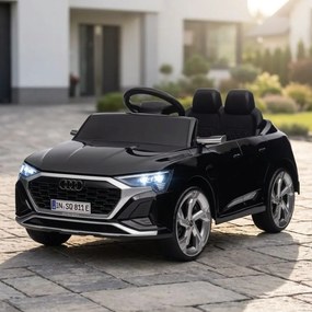 Carro elétrico para Crianças 12V 4x4 Audi SQ8, Rodas de espuma EVA, comando, assento Couro ecológico Preto