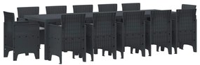 vidaXL Conjunto de Jantar para Jardim com Almofadas 13 pcs