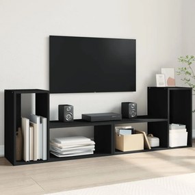 Móveis de TV 2 pcs 75x30x50 cm derivados de madeira preto