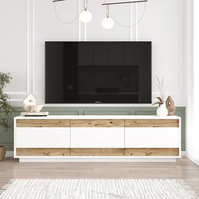 Móvel de TV "Aurelio" – Pinho Atlântico & Branco – 180 x 48,6 x 44,8 c