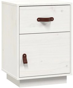 Mesas de cabeceira 2 pcs 40x34x55 cm pinho maciço branco