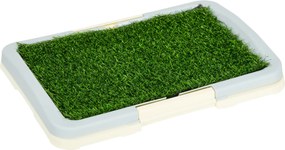 PawHut Sanita para Cães com Relva Artificial, Grelha e Tabuleiro, para Treino de Cachorros, 46,5x34x5,5 cm, Multicor | Aosom Portugal