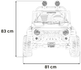 Jipe elétrico para Crianças 2 Lugares 24V 4x4 PASSION 4x4 Off-Road Rodas Espuma EVA, Assento couro ecológico Branco