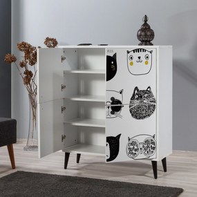 Armário Multiuso Multilux – Branco, Preto, Amarelo – 95x111x36 cm