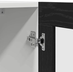 Cabide de Vidro Suspenso em Carvalho Preto - 60x31x60 cm, Feito de Mad