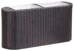 vidaXL Floreira de jardim 80x25x40 cm vime PE preto