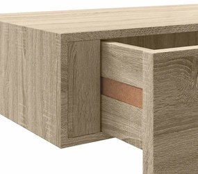 Prateleiras parede c/ gavetas 2 pcs MDF 60x23,5x10 cm carvalho