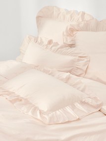 Capa de edredão em percal de algodão lavado com folho Louane