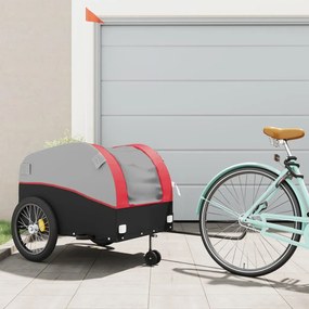 Reboque para bicicleta 45 kg ferro preto e vermelho