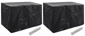 vidaXL Capas para mobiliário de jardim 2 pcs 8 ilhós 140x70x90 cm