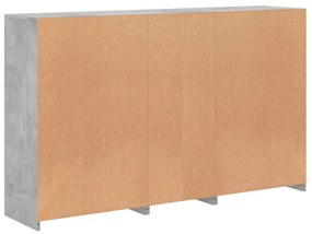 Aparador com luzes LED 162x37x100 cm cinzento cimento