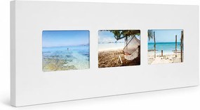 Moldura de Parede Branca para 3 Fotos 61x23 cm