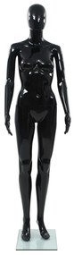 Manequim feminino completo base em vidro 175 cm preto brilhante